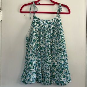 Blue and Green Cheetah print tied tank top